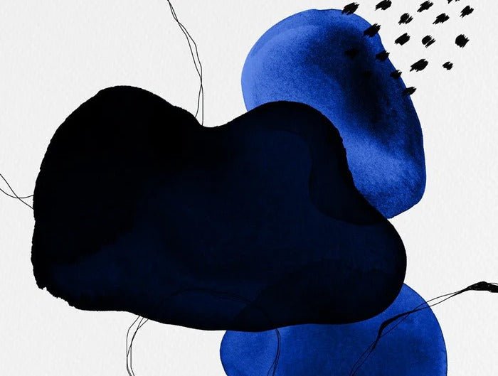 Papier peint moderne aquarelle bleu pétrole, XXL, tendance