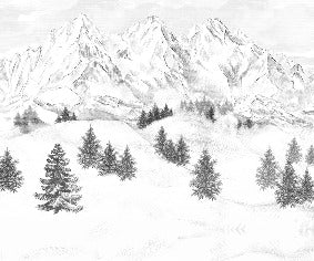Papier peint montagne sommets de Chamonix, XXL, tendance