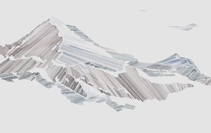 Papier peint restaurant montagne graphique style, XXL, tendance