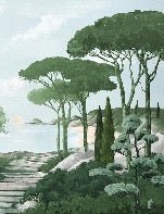 Papier peint balade dans les calanques vert, XXL, tendance