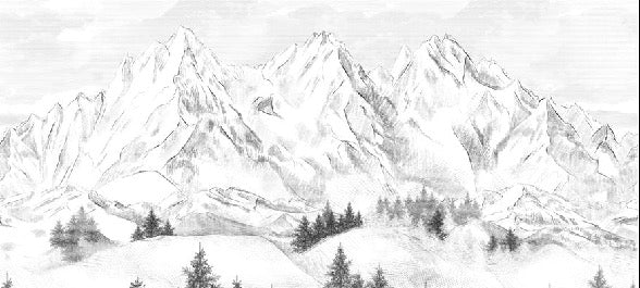 Papier peint montagne sommets de Chamonix, XXL, tendance