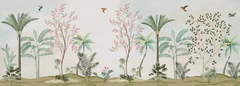 Papier peint chinoiserie jungle, XXL, tendance