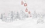 Papier peint montagne télécabine rouge, XXL, tendance