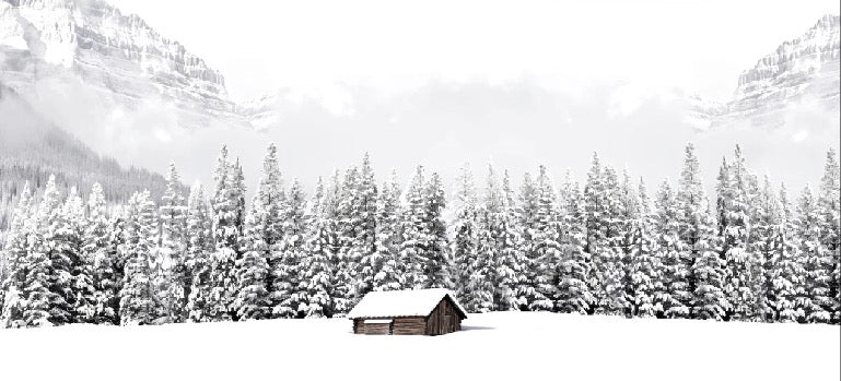 Papier peint panoramique chalet en montagne, XXL, tendance