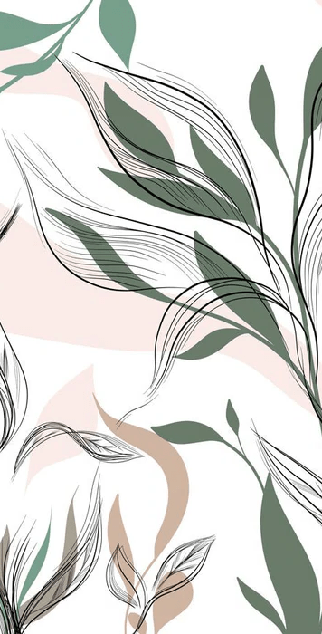 Papier Peint Fleur Graphique - H253cm x L129cm - Matière Softouch