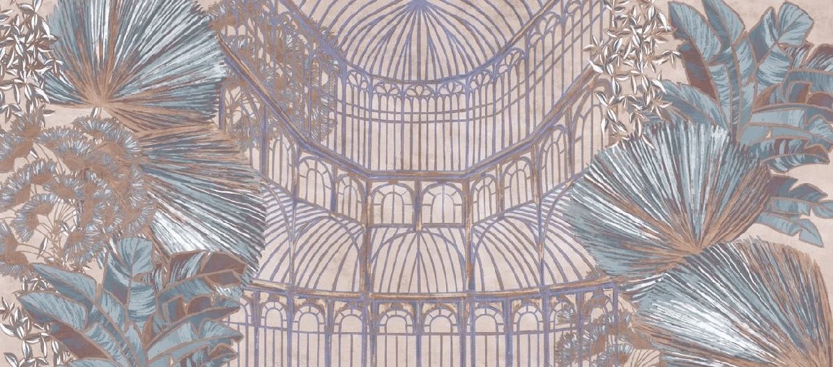 Papier Peint Verrière Végétale - H225cmx L510cm - Matière Softouch