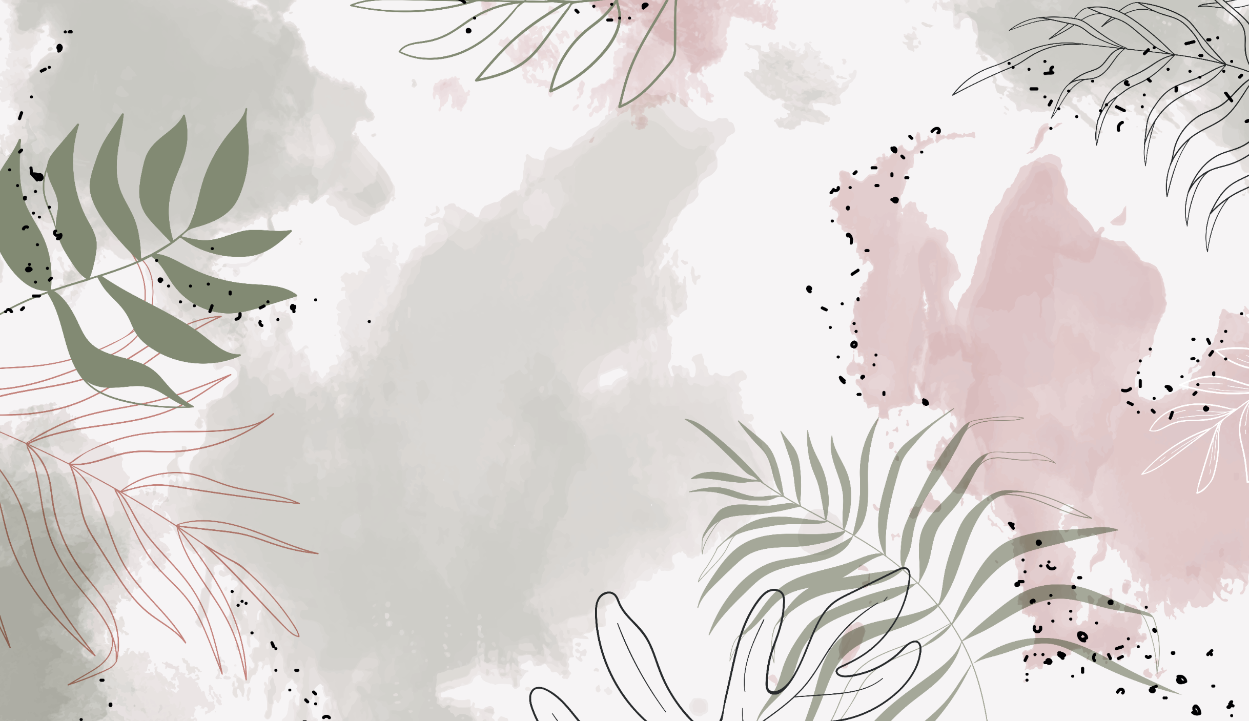 Papier Peint Aquarelle Végétale - H247cm x L427cm - Matière Vinyle - Muralconcept