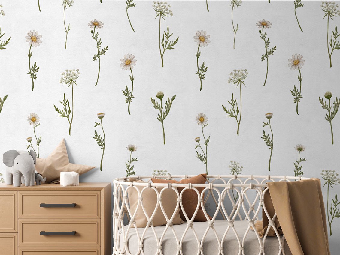 Papier peint à motif pour enfant. Fleurs des champs - Muralconcept
