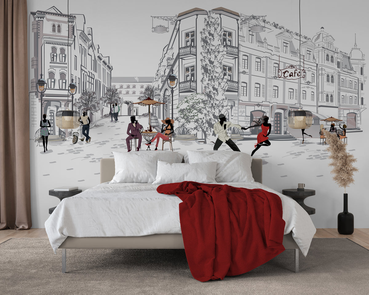 Papier peint panoramique balade parisienne