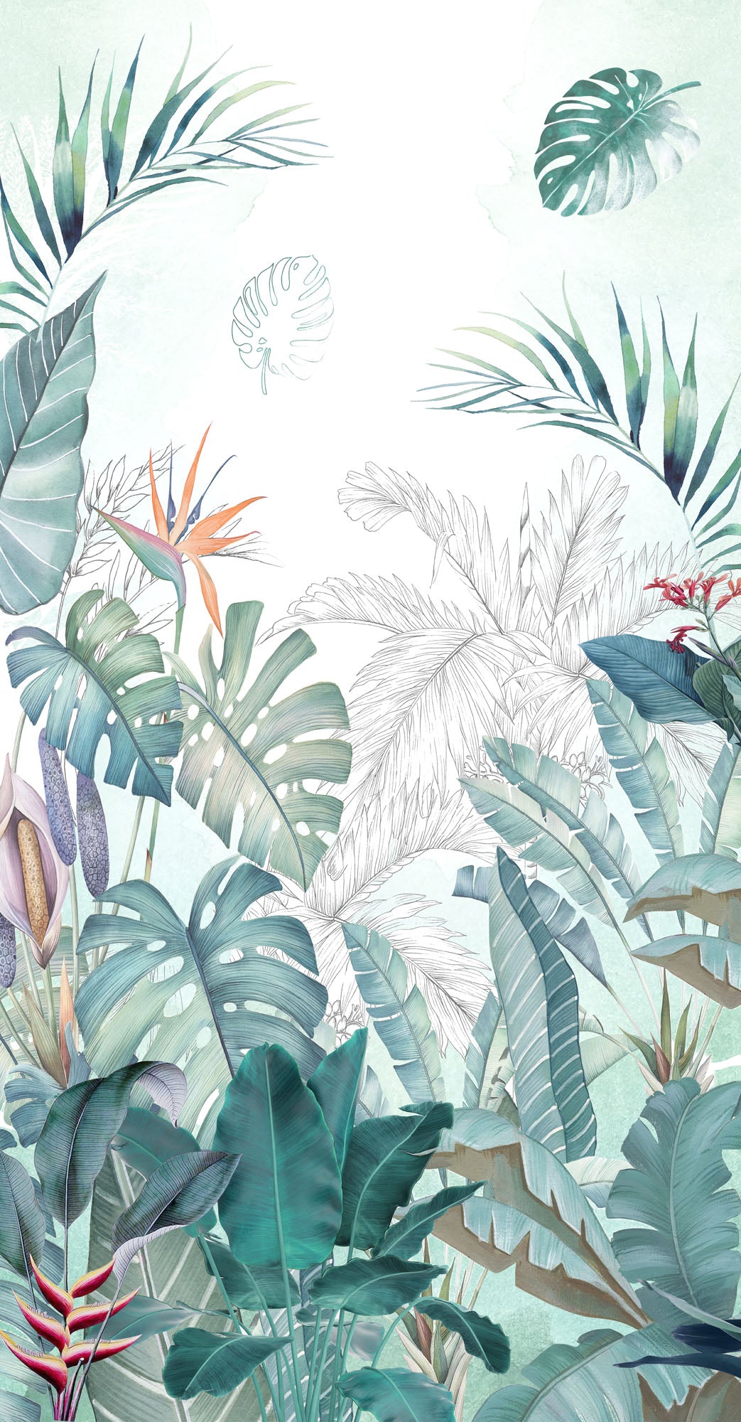 Papier peint escalier - Tropical quintessence - Muralconcept