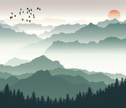 Papier peint montagne et voile sur le lac, XXL, tendance