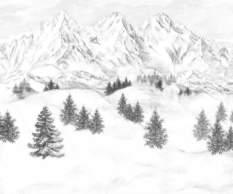 Papier peint montagne sommets de Chamonix, XXL, tendance