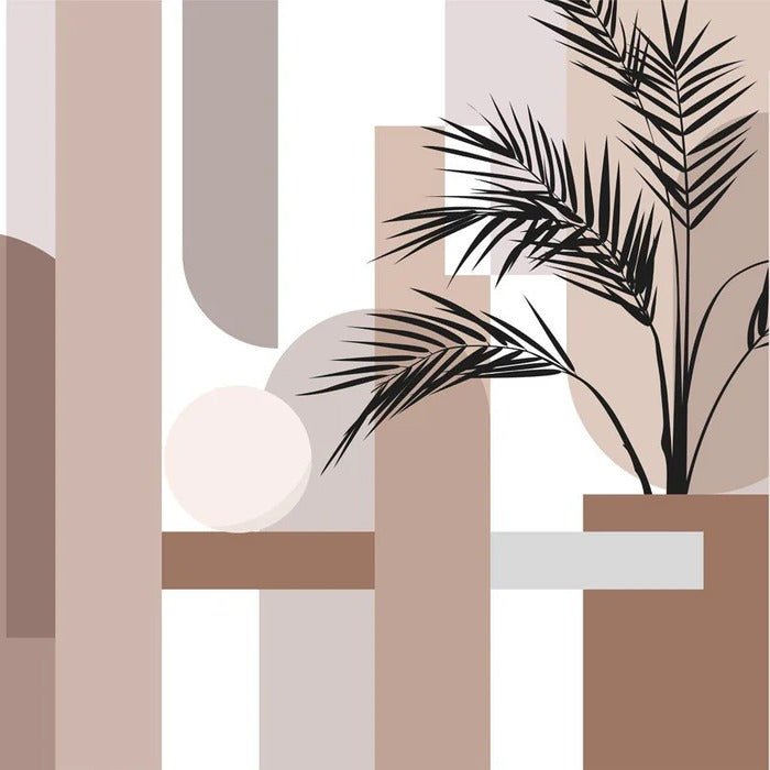 Papier peint panoramique géométrique terracotta, XXL, tendance