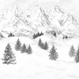Papier peint montagne sommets de Chamonix, XXL, tendance