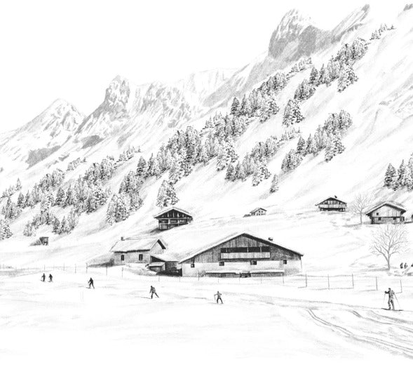Papier peint Clusaz ski fond montagne Confins, XXL, tendance