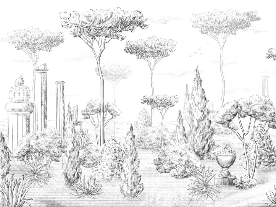 Papier peint style romain pinède, XXL, tendance