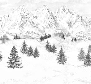 Papier peint montagne sommets de Chamonix, XXL, tendance