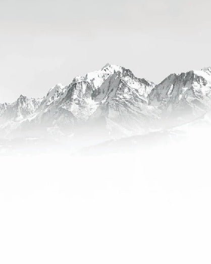 Papier peint Mont Blanc dans la brume noir et blanc, XXL, tendance
