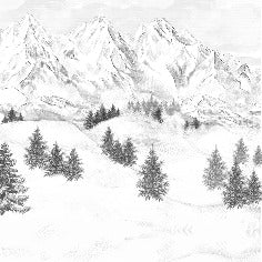 Papier peint montagne sommets de Chamonix, XXL, tendance