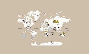 Papier peint Carte du monde en Francais enfant beige