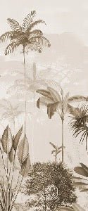Papier peint panoramique jungle eden sépia, mural concept, tendance