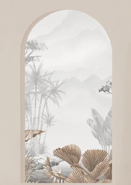 Papier peint arches tropicales sépia, XXL, tendance
