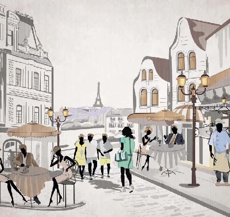 Papier peint français Paris café en terrasse, XXL, tendance