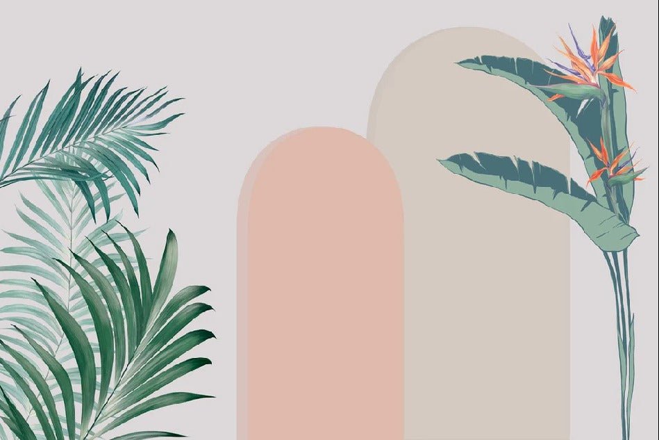 Papier peint chambre arches plantes, XXL, tendance