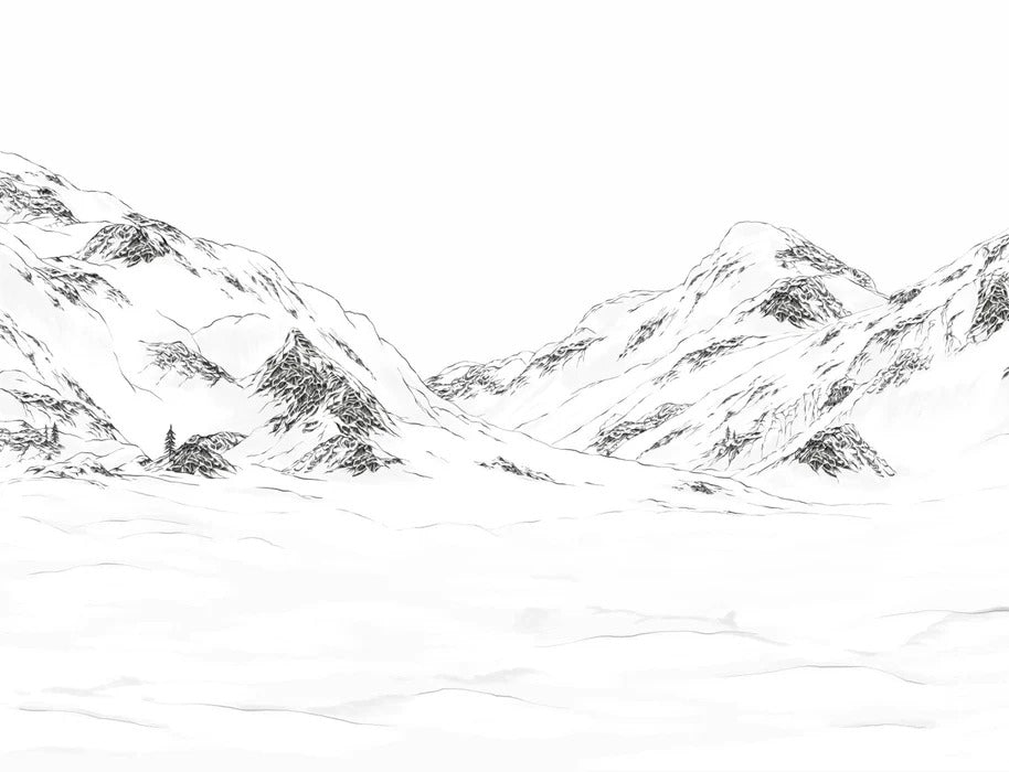 Papier peint val Isère noir et blanc, XXL, tendance