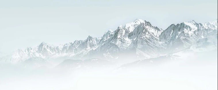 Papier peint Mont Blanc dans la brume bleu, XXL, tendance