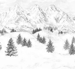 Papier peint montagne sommets de Chamonix, XXL, tendance