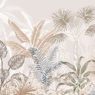Papier peint panoramique jungle terracotta, mural concept, tendance