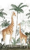 Papier peint famille girafes, XXL, tendance