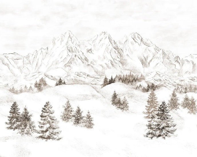 Papier peint montagne massif des Alpes, XXL, tendance