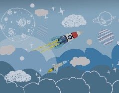 Papier peint enfant fusée espace spatiale, XXL, tendance