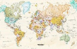 Papier peint original carte du monde