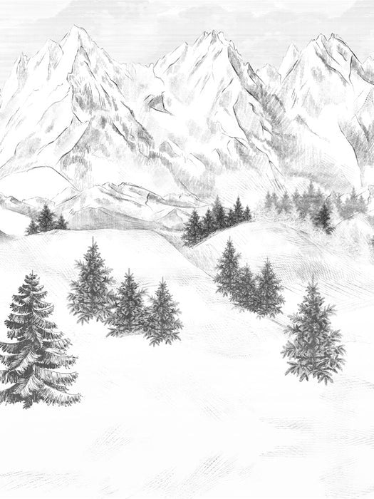 Papier peint montagne sommets de Chamonix, XXL, tendance