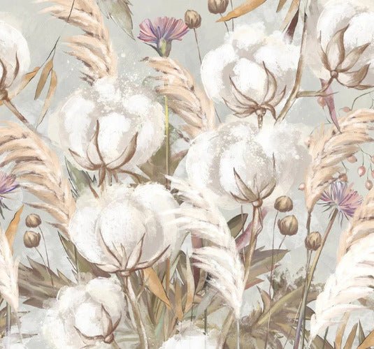 Papier peint panoramique fleur coton, XXL, tendance