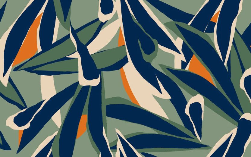 Papier peint panoramique esquisse végétale, XXL, tendance