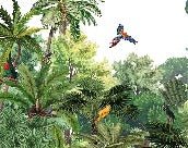 Papier peint enfant perroquets exotiques, XXL, tendance