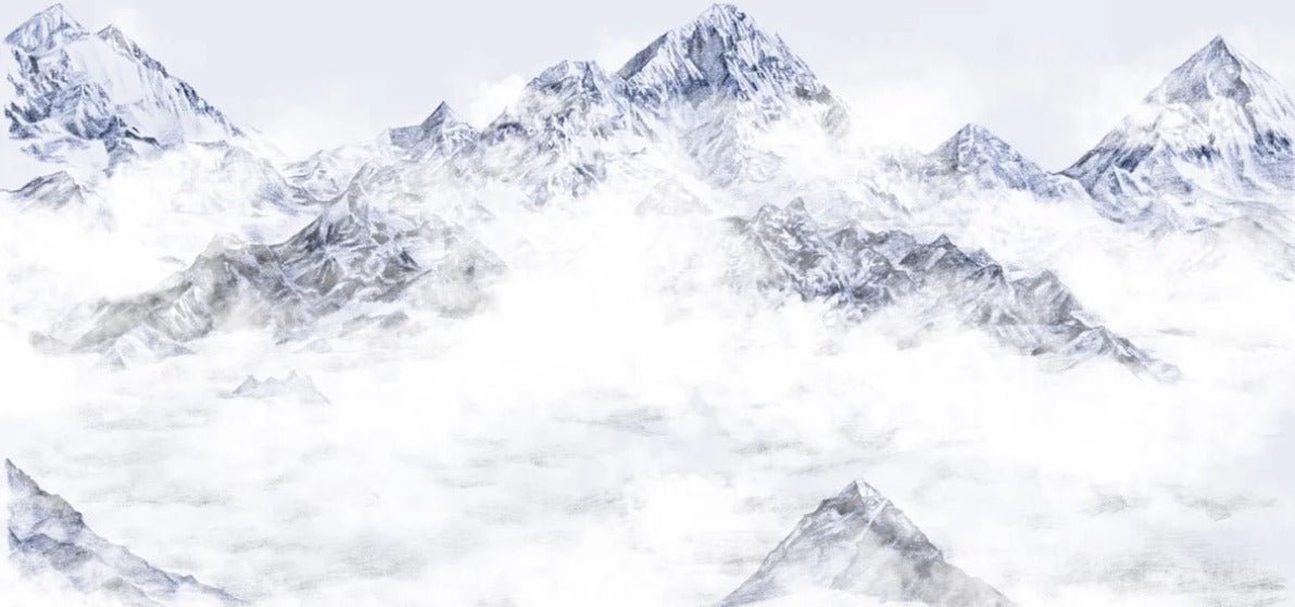 Papier peint Mont Everest bleu, XXL, tendance