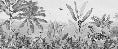 Papier peint mirage tropical noir et blanc, XXL, tendance