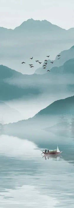 Papier peint entre montagne et lac, XXL, tendance