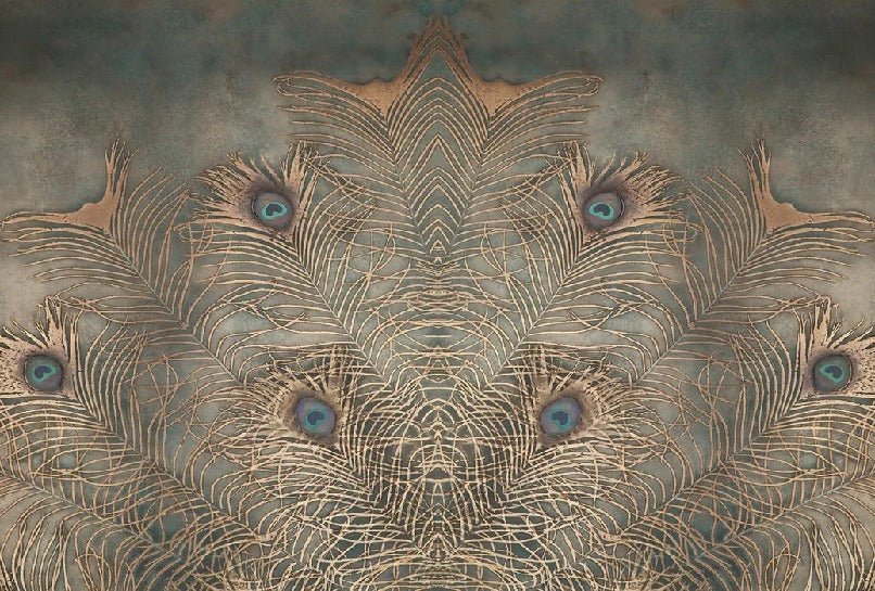 Papier Peint Majestueuse Plume Paon, XXL, tendance