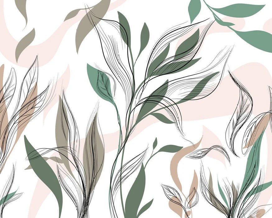 Papier peint panoramique fleur graphique, XXL, tendance