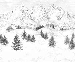Papier peint montagne sommets de Chamonix, XXL, tendance