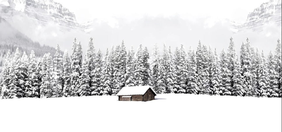 Papier peint panoramique chalet en montagne, XXL, tendance