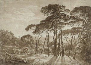 Papier peint panoramique paysage italien ambré