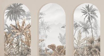 Papier peint arches tropicales sépia, XXL, tendance