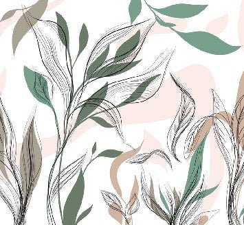 Papier peint panoramique fleur graphique, mural concept, tendance